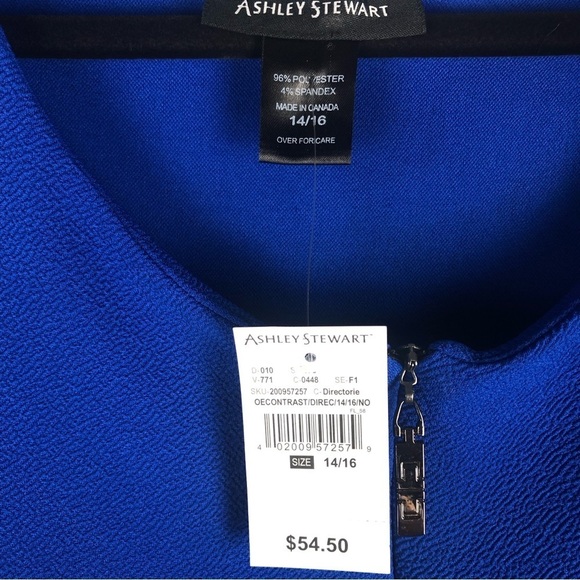 NWT ASHLEY STEWART (14/16) Royal Blue and black dress - Picture 5 of 10